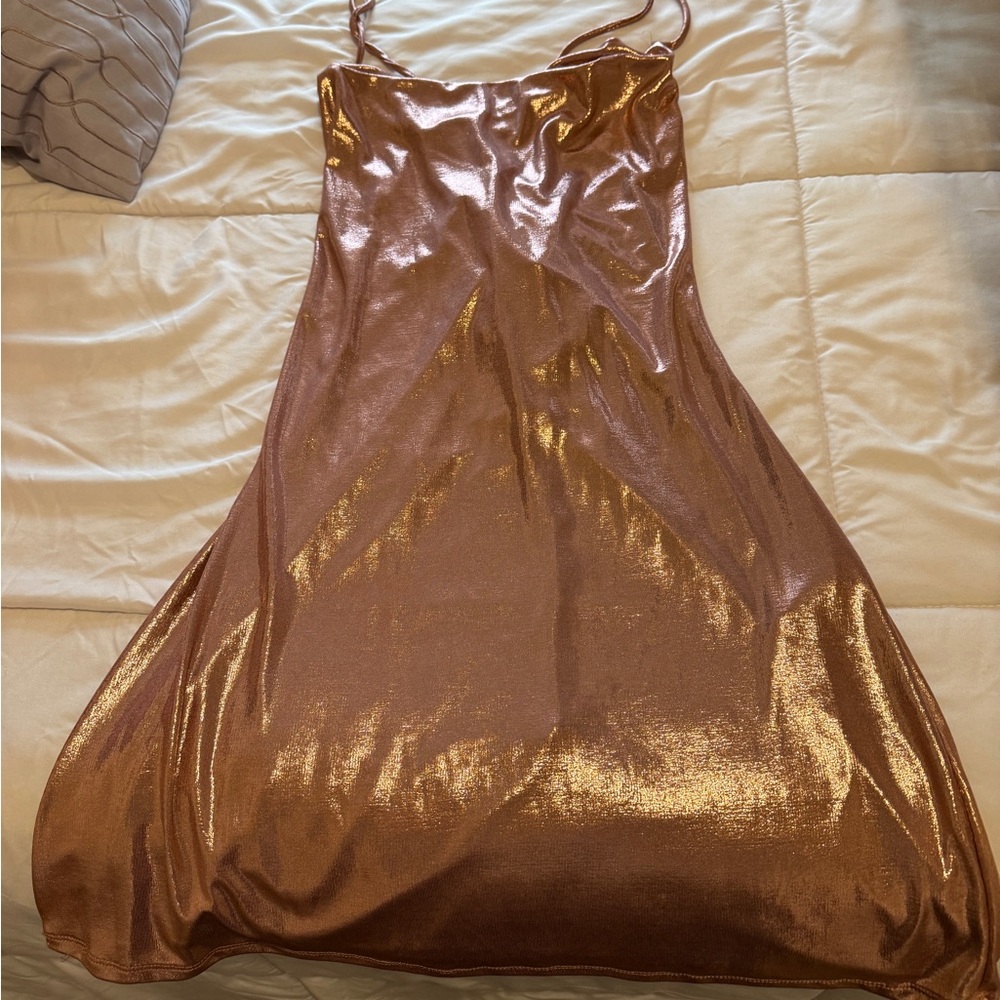 Urban Outfitters Shimmering Copper Mini Dress